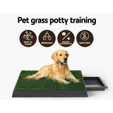 i.Pet Pet Training Pad Dog Potty Toilet Large Portable With Tray Grass 2 Mats - Top-Down View