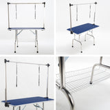 120cm Pet Grooming Table - BLUE - Side View