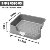 Pet Potty Tray Raised Walls T1 - GREY - Low Angle