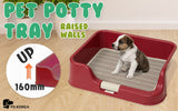 Pet Potty Tray Raised Walls T1 - RED WINE