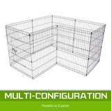 30in 8 Panel Foldable Pet Playpen With Cover - Rear View