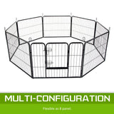 32in Heavy Duty 8 Panel Foldable Pet Playpen With Cover - 45-Degree Angle