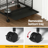 i.Pet Rabbit Cage Indoor Hutch Guinea Pig Bird Ferret Cat Hamster 110cm 4 Level - Rear View