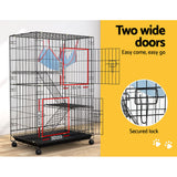 i.Pet Rabbit Cage 100cm Hutch 3 Level Indoor Guinea Pig Ferret - Rear View