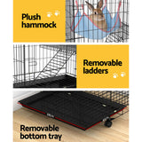 i.Pet Rabbit Cage 100cm Hutch 3 Level Indoor Guinea Pig Ferret - Close-Up Angle