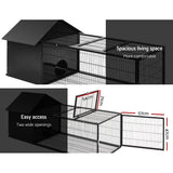 i.Pet Rabbit Cage Hutch 162x60cm Enclosure Metal - 45-Degree Angle