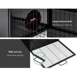 i.Pet Rabbit Cage Hutch 162x60cm Enclosure Metal - Rear View