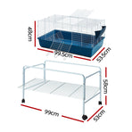 i.Pet Rabbit Cage Hutch 106cm Indoor Enclosure Carrier, image 2