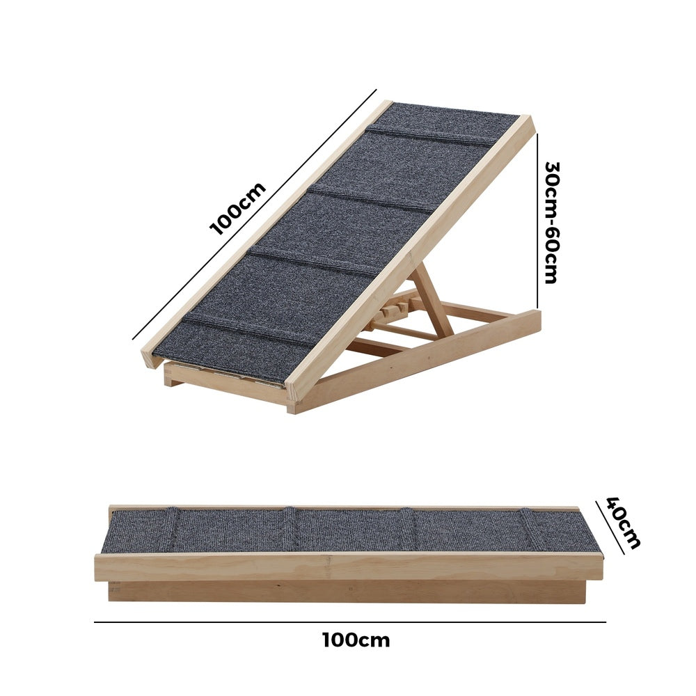 Alopet Dog Pet Ramp Adjustable Height Foldable 100cm