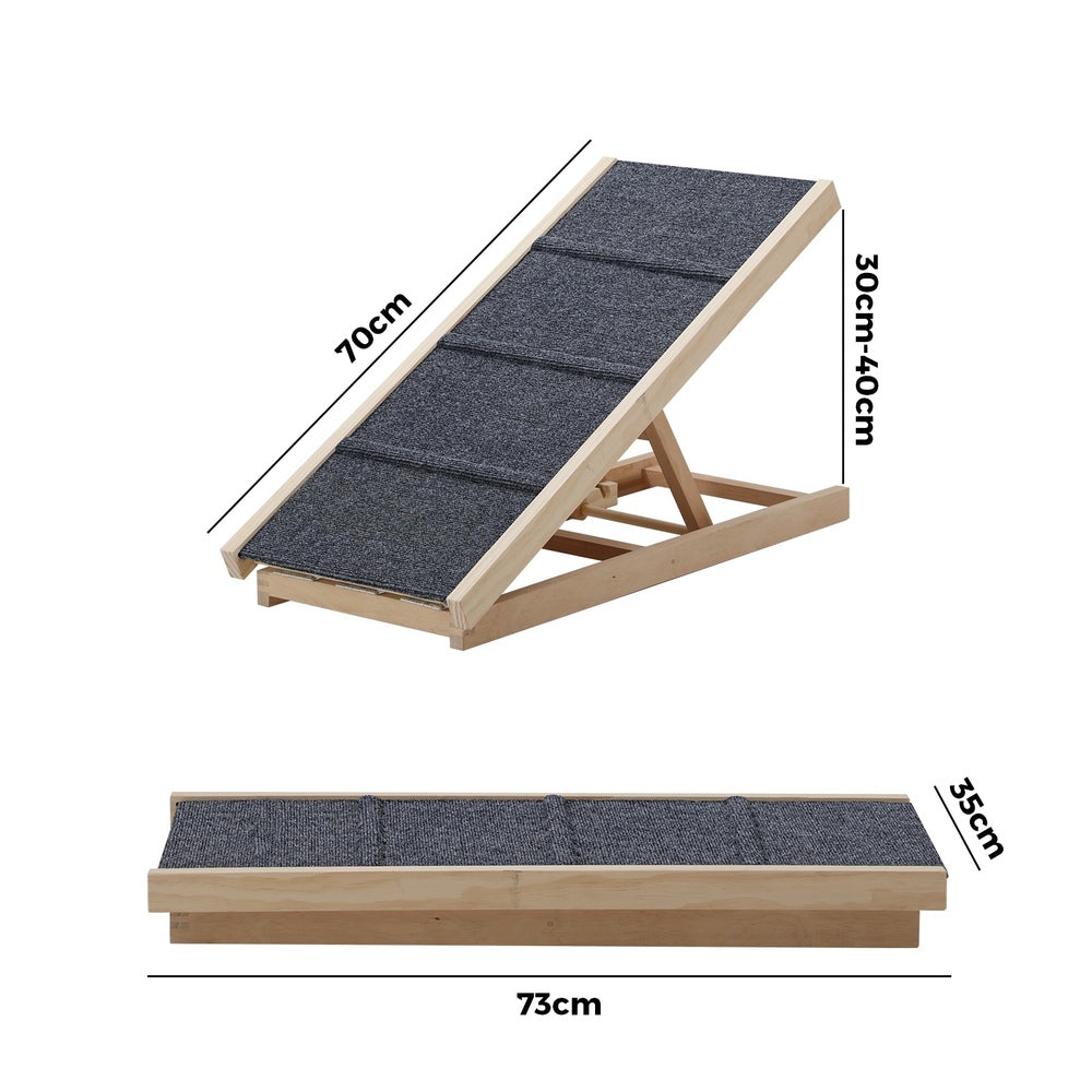 Alopet Dog Pet Ramp Adjustable Height Foldable 70cm