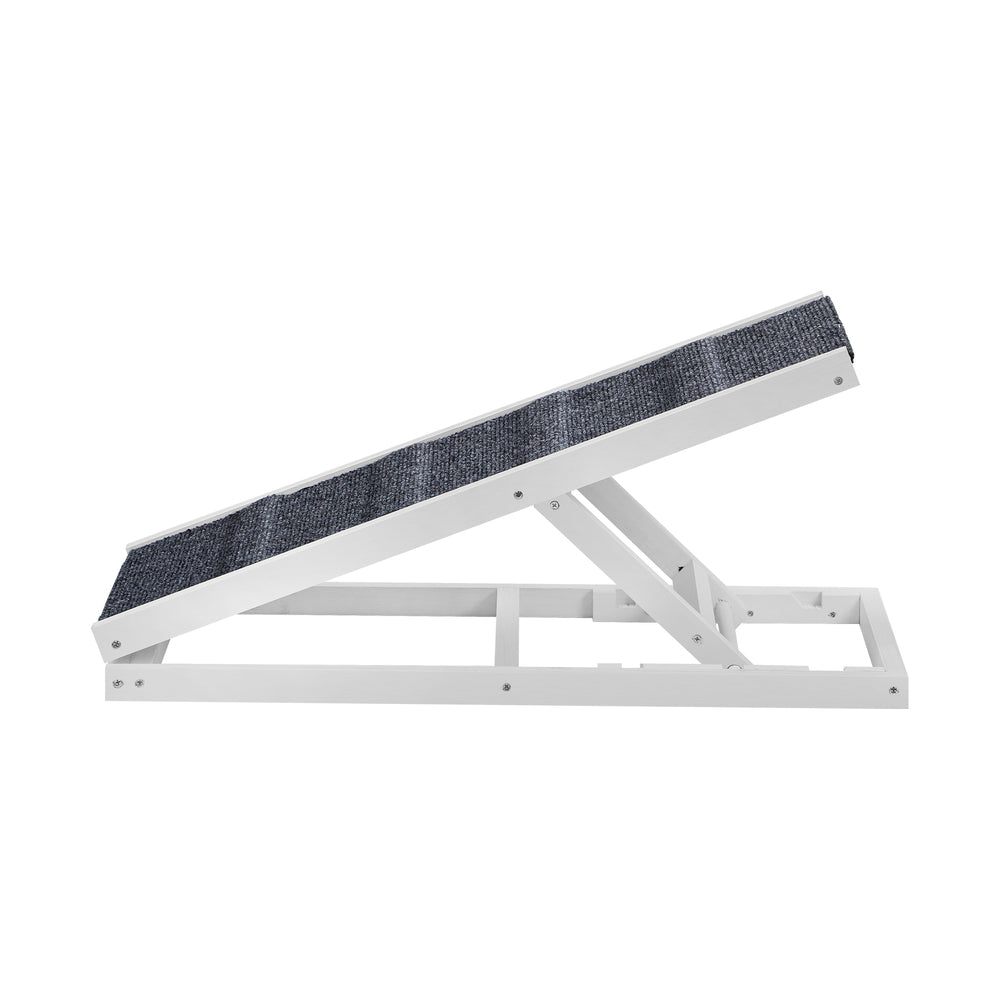 Alopet Dog Pet Ramp Adjustable Height Foldable 70cm White