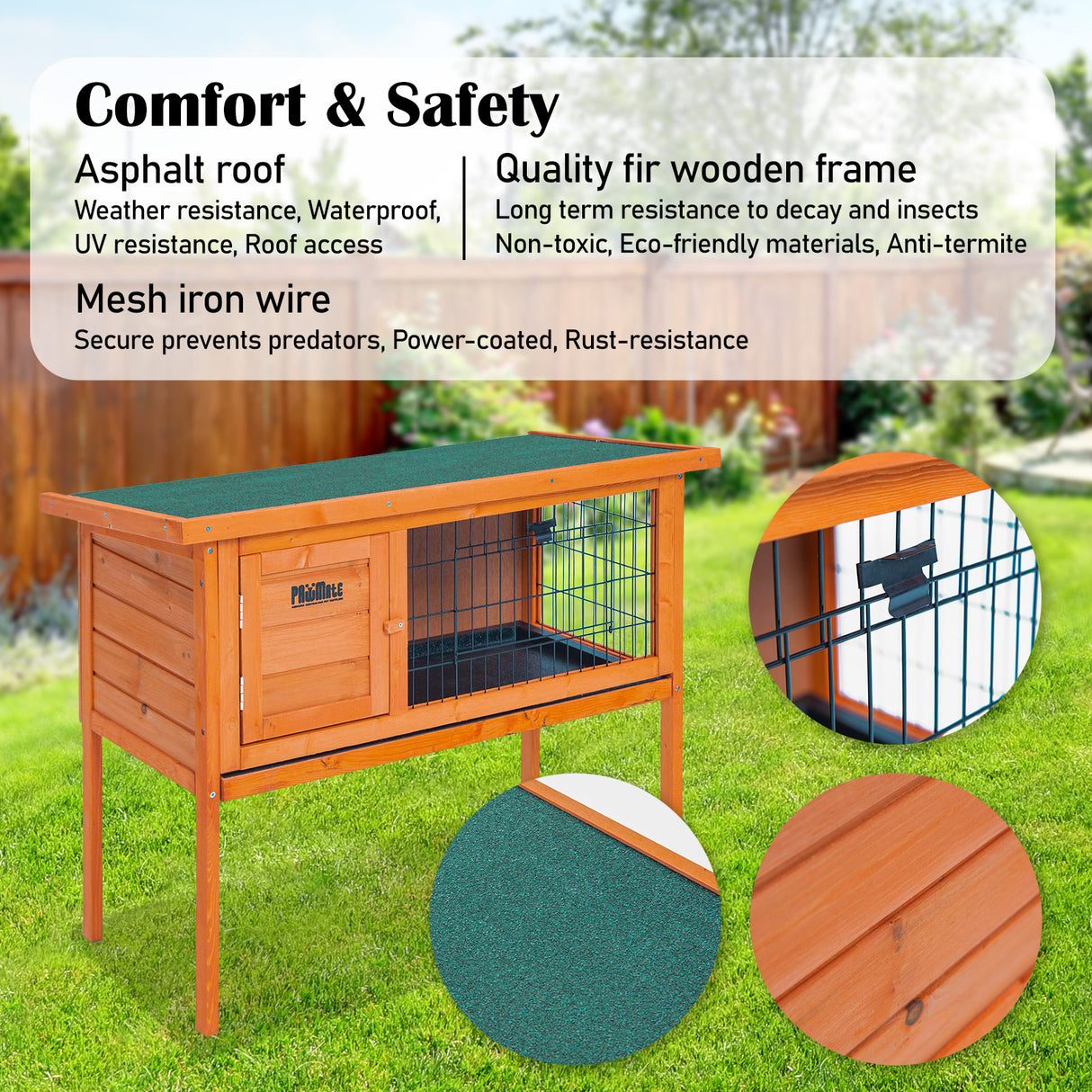 Free Standing Rabbit Hutch EDEN