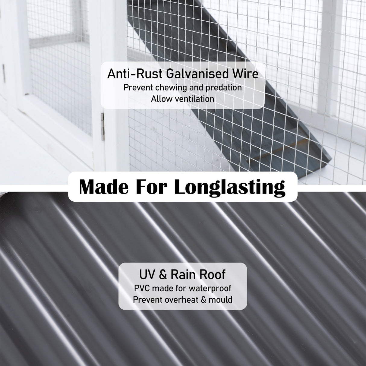 2 Storey Rabbit Hutch with PVC Roof GRACIE