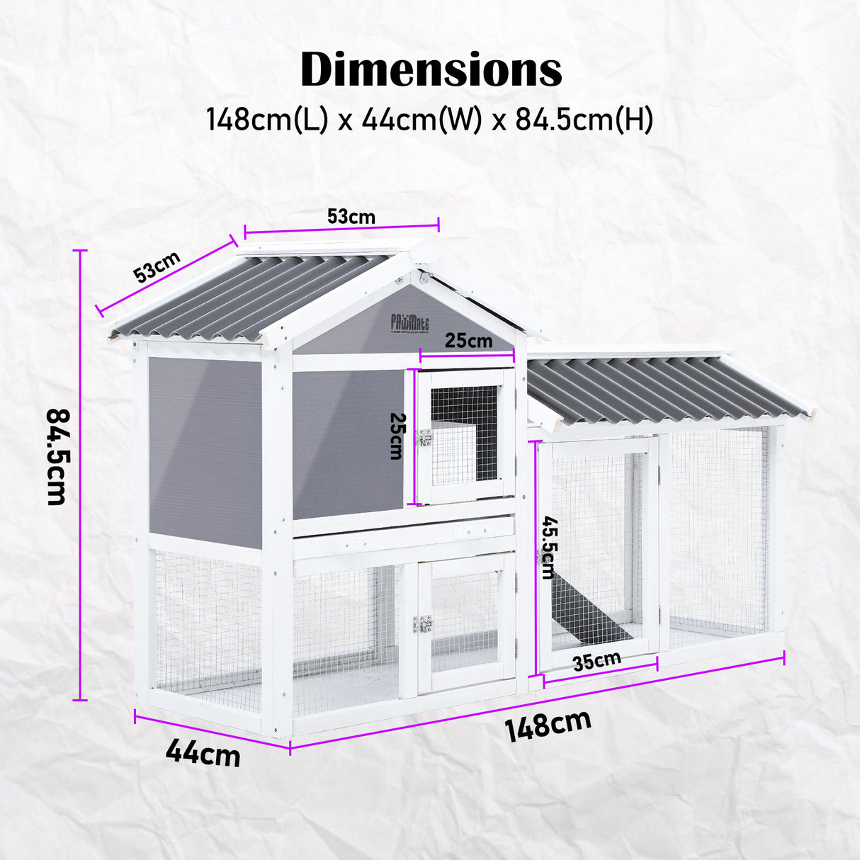 2 Storey Rabbit Hutch with PVC Roof GRACIE