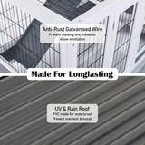 2 Storey Rabbit Hutch with Wheels PVC Roof HOPKINS - 45-Degree Angle