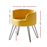 i.Pet Pet Bed Dog Sofa Lounge Cat Calming Raised Couch Yellow - Front View