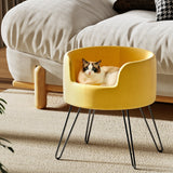 i.Pet Pet Bed Dog Sofa Lounge Cat Calming Raised Couch Yellow - 45-Degree Angle