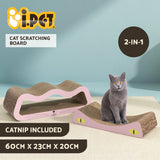 i.Pet Cat Scratching Board Scratcher Cardboard Kitten Indoor Climbing Pad Catnip - 45-Degree Angle