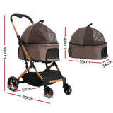 i.Pet Pet Stroller Dog Pram Large Cat Carrier Travel Foldable 4 Wheels Pushchair Double - Front View