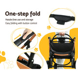 i.Pet Pet Stroller Dog Pram Large Cat Carrier Travel Foldable 4 Wheels Pushchair Double - Rear View