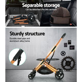 i.Pet Pet Stroller Dog Pram Large Cat Carrier Travel Foldable 4 Wheels Pushchair Double - Close-Up Angle