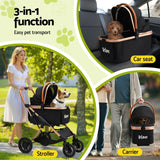 i.Pet Pet Dog Stroller Pram Large Cat Carrier Travel Pushchair Foldable 4 Wheels - Front View