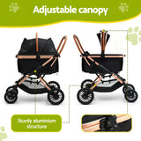 i.Pet Pet Dog Stroller Pram Large Cat Carrier Travel Pushchair Foldable 4 Wheels - Top-Down View