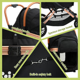 i.Pet Pet Dog Stroller Pram Large Cat Carrier Travel Pushchair Foldable 4 Wheels - Rear View