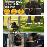 i.Pet Pet Stroller Dog Pram Large Cat Carrier Travel Foldable Pushchair 4 Wheels - 45-Degree Angle