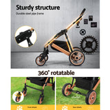 i.Pet Pet Stroller Dog Pram Large Cat Carrier Travel Foldable Pushchair 4 Wheels - Close-Up Angle