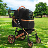 i.Pet Pet Stroller Dog Pram Large Cat Carrier Travel Foldable Pushchair 4 Wheels - Low Angle