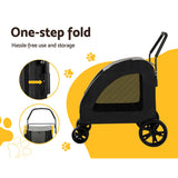 i.Pet Pet Stroller Dog Pram Large Carrier Cat Travel Foldable Strollers 4 Wheels Trolley - Rear View
