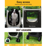 i.Pet Pet Stroller Dog Pram Large Carrier Cat Travel Foldable Strollers 4 Wheels Trolley - Close-Up Angle