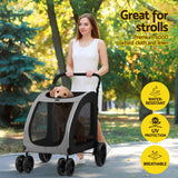 i.Pet Pet Stroller Dog Pram Large Carrier Cat Travel Foldable Strollers 4 Wheels Trolley - Top-Down View