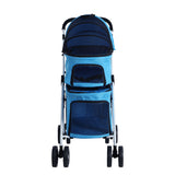i.Pet Pet Stroller Dog Pram Large Cat Carrier Travel Foldable 4 Wheels Double - Side View