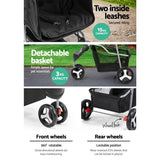 i.Pet Pet Stroller Dog Pram Cat Carrier Large Travel Pushchair Foldable 3 Wheels - Rear View