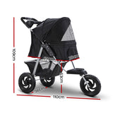 i.Pet Pet Stroller Dog Pram Large Cat Carrier Travel 3 Wheels Foldable Pushchair - Front View
