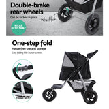 i.Pet Pet Stroller Dog Pram Large Cat Carrier Travel 3 Wheels Foldable Pushchair - 45-Degree Angle