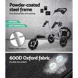 i.Pet Pet Stroller Dog Pram Large Cat Carrier Travel 3 Wheels Foldable Pushchair - Rear View