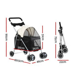i.Pet Pet Stroller Pram Dog Cat Carrier Cage Large Travel Pushchair Foldable 4 Wheels - Front View