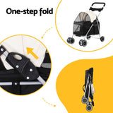 i.Pet Pet Stroller Pram Dog Cat Carrier Cage Large Travel Pushchair Foldable 4 Wheels - Top-Down View