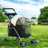 i.Pet Pet Stroller Pram Dog Cat Carrier Cage Large Travel Pushchair Foldable 4 Wheels - Close-Up Angle