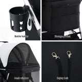 i.Pet Pet Stroller Pram Dog Cat Carrier Cage Large Travel Pushchair Foldable 4 Wheels