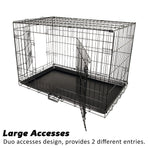 24in Foldable Wire Dog Cage with Tray