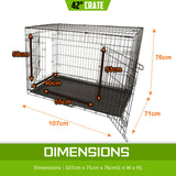 42in Foldable Wire Dog Cage with Tray - Extra Image
