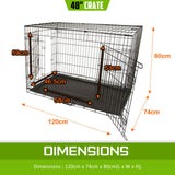 48in Foldable Wire Dog Cage with Tray