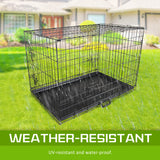 48in Foldable Wire Dog Cage with Tray - Side View