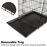 24in Foldable Wire Dog Cage with Tray + Cushion Mat - Top-Down View