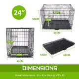 24in Foldable Wire Dog Cage with Tray + BLUE Cover - Extra Image