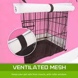 24in Foldable Wire Dog Cage with Tray + PINK Cover - Extra Image